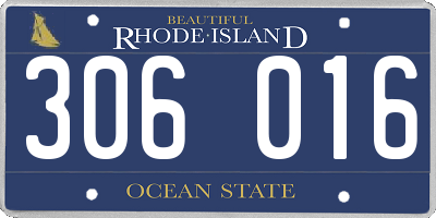 RI license plate 306016