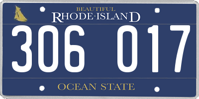 RI license plate 306017