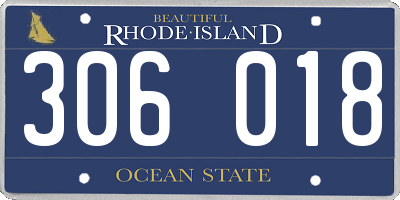 RI license plate 306018