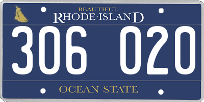 RI license plate 306020