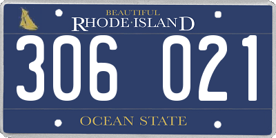 RI license plate 306021