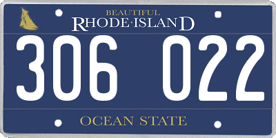 RI license plate 306022