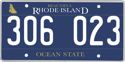 RI license plate 306023