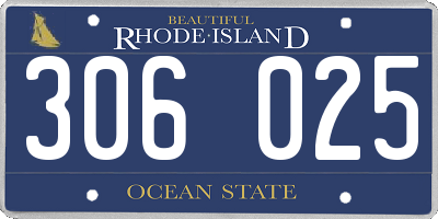 RI license plate 306025