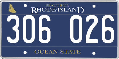 RI license plate 306026
