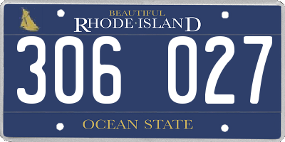 RI license plate 306027