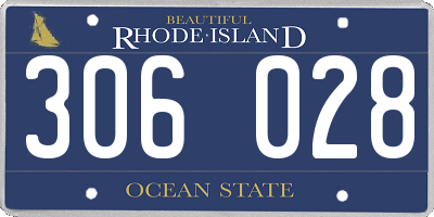 RI license plate 306028