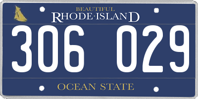 RI license plate 306029