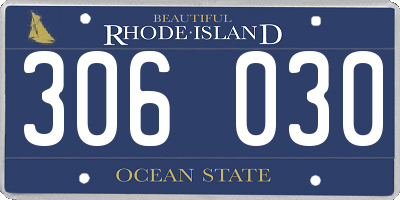 RI license plate 306030