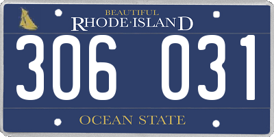 RI license plate 306031