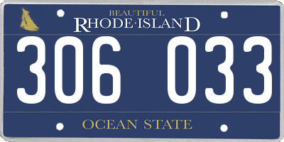 RI license plate 306033