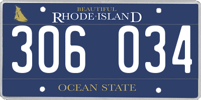 RI license plate 306034