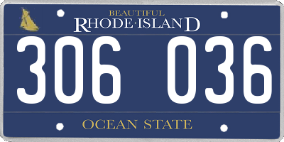 RI license plate 306036