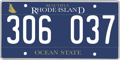 RI license plate 306037