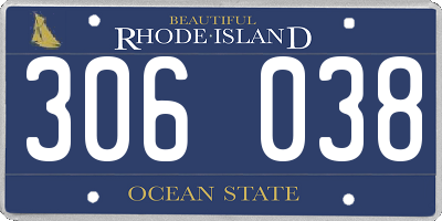 RI license plate 306038