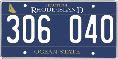 RI license plate 306040