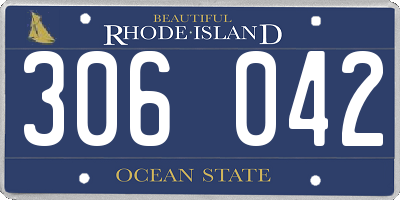 RI license plate 306042