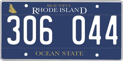 RI license plate 306044