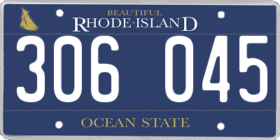 RI license plate 306045