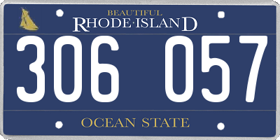 RI license plate 306057