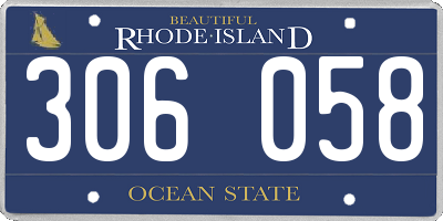 RI license plate 306058