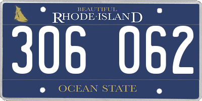 RI license plate 306062
