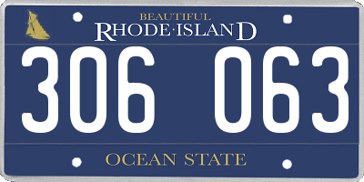 RI license plate 306063