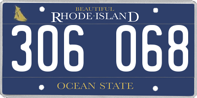 RI license plate 306068