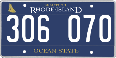 RI license plate 306070