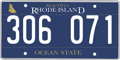 RI license plate 306071