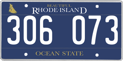 RI license plate 306073