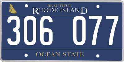 RI license plate 306077