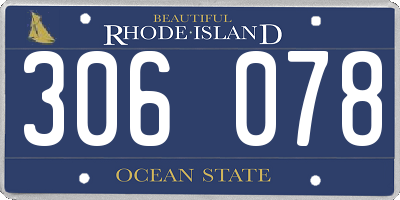 RI license plate 306078