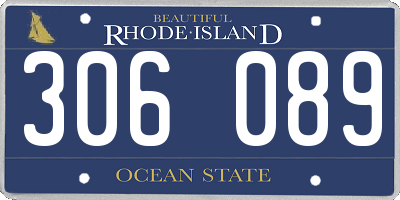 RI license plate 306089