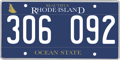 RI license plate 306092