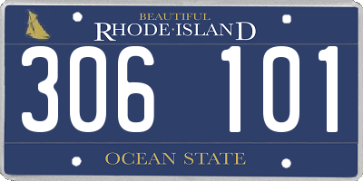 RI license plate 306101