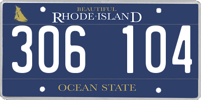 RI license plate 306104