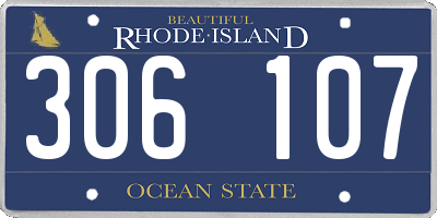 RI license plate 306107
