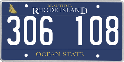 RI license plate 306108