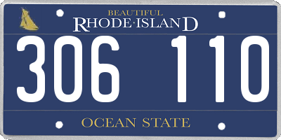RI license plate 306110