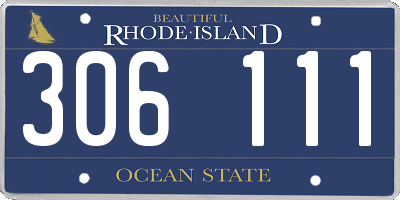 RI license plate 306111