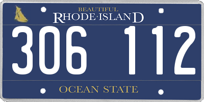 RI license plate 306112