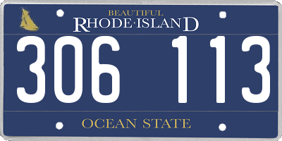 RI license plate 306113