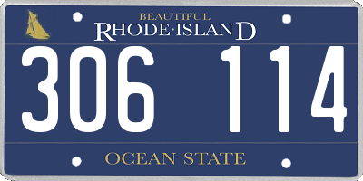 RI license plate 306114