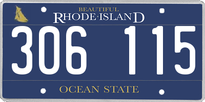 RI license plate 306115