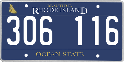 RI license plate 306116