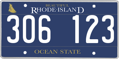 RI license plate 306123