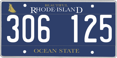 RI license plate 306125