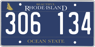 RI license plate 306134