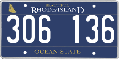 RI license plate 306136